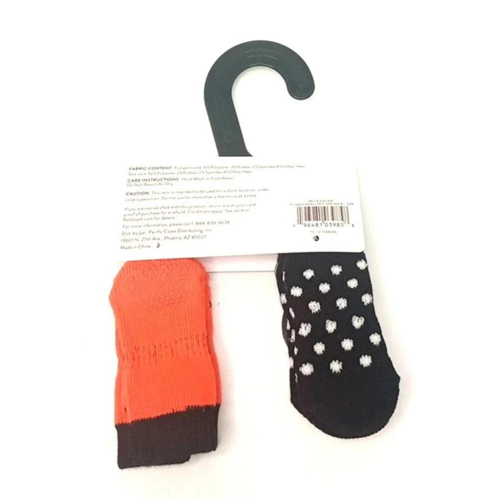 Halloween Thrills And Chills Glow In The Dark Dog Pet Socks Pumpkin S/M‎